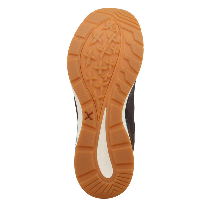 Twisted X Mens CellStretch Active Dark Taupe/Grenadine Leather Sneakers Shoes