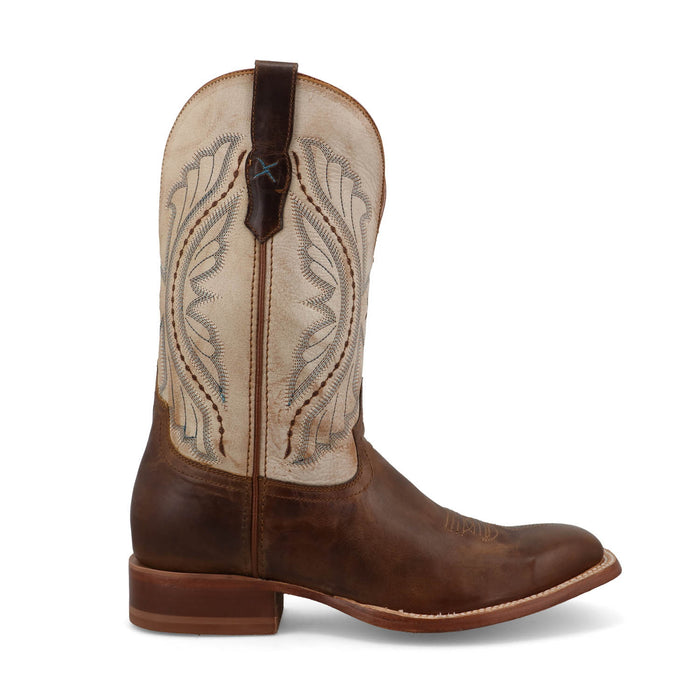 Twisted X Mens 12in Rancher Western Tobacco Brown/Sand Leather Cowboy Boots