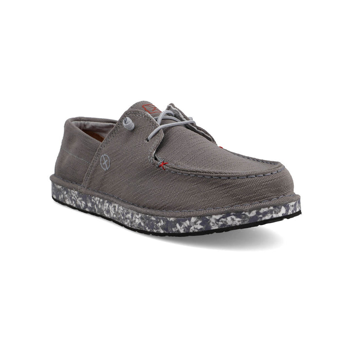 Twisted X Mens Circular Project Grey Fabric Boat Shoes