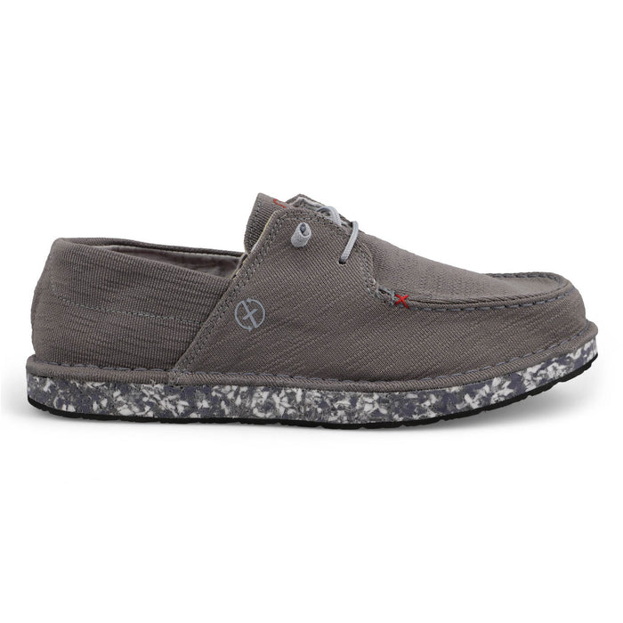 Twisted X Mens Circular Project Grey Fabric Boat Shoes