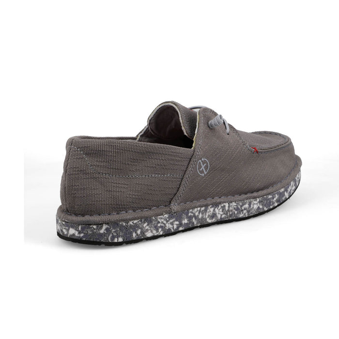 Twisted X Mens Circular Project Grey Fabric Boat Shoes