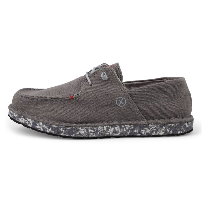 Twisted X Mens Circular Project Grey Fabric Boat Shoes