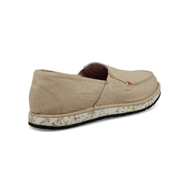 Twisted X Mens Circular Project Cream Linen Slip-On Shoes