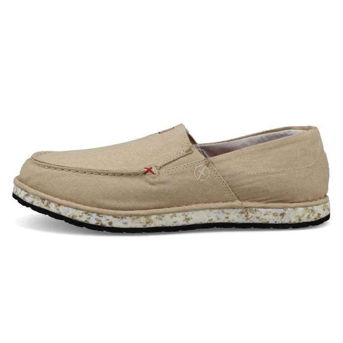 Twisted X Mens Circular Project Cream Linen Slip-On Shoes