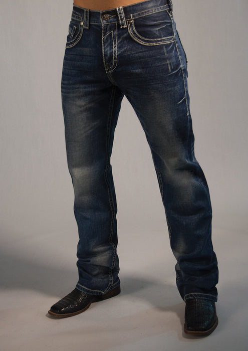B Tuff Mens Blue Cotton Denim Jeans Strong Faded Torque
