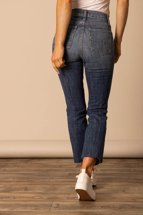 Kimes Ranch Womens Monica Cropped Mid Wash Cotton Blend Jeans