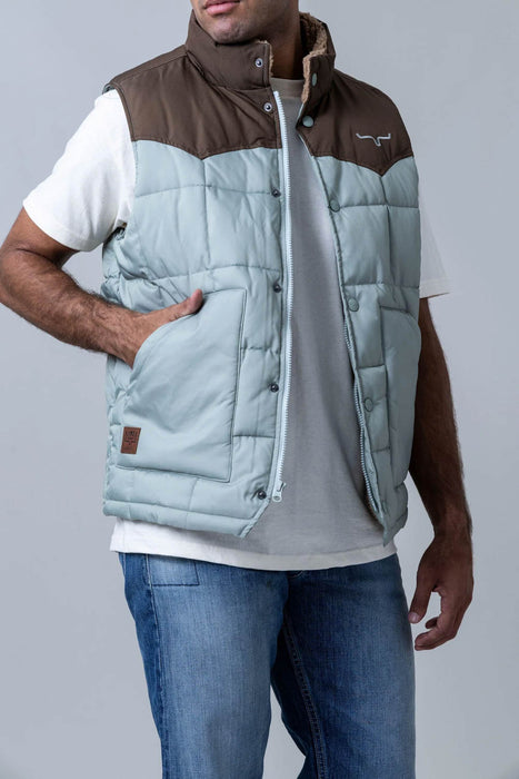 Kimes Ranch Mens Muir Trail Quilted Sage Poly/Nylon Softshell Vest