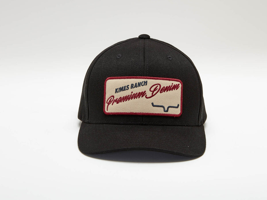 Kimes Ranch Unisex Premium Denim Black Wool Baseball Cap Hat