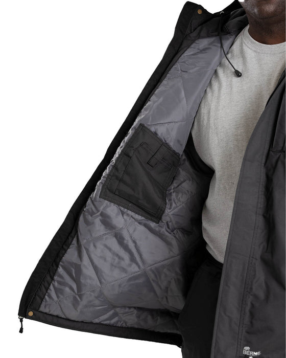 Berne Apparel Mens Coastline WP Insulated Black 100% Nylon Softshell Jacket