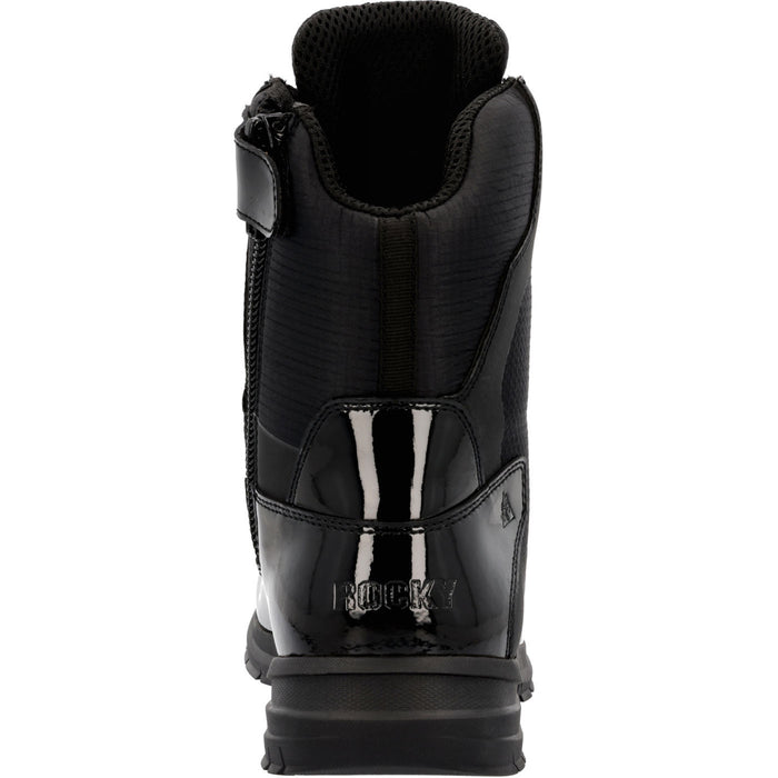 Rocky Mens Black Leather Cadet 8in Side Zip Work Boots