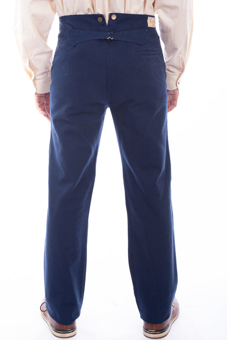 Scully Mens Navy 100% Cotton 1800s High Rise Pants
