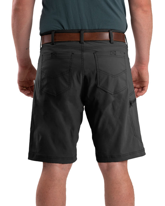 Berne Mens Lightweight Flex Pro Black Nylon Blend Casual Shorts