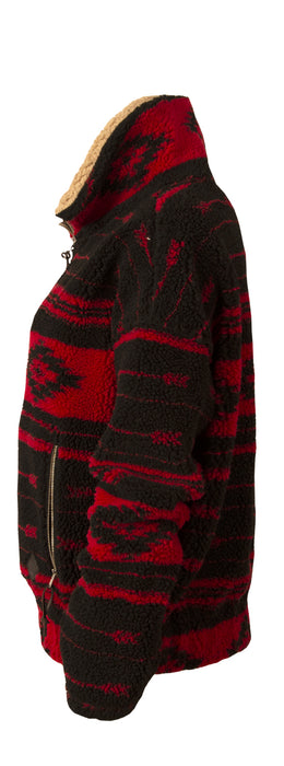 STS Ranchwear Womens Roxie Red/Black 100% Polyester Fleece Jacket