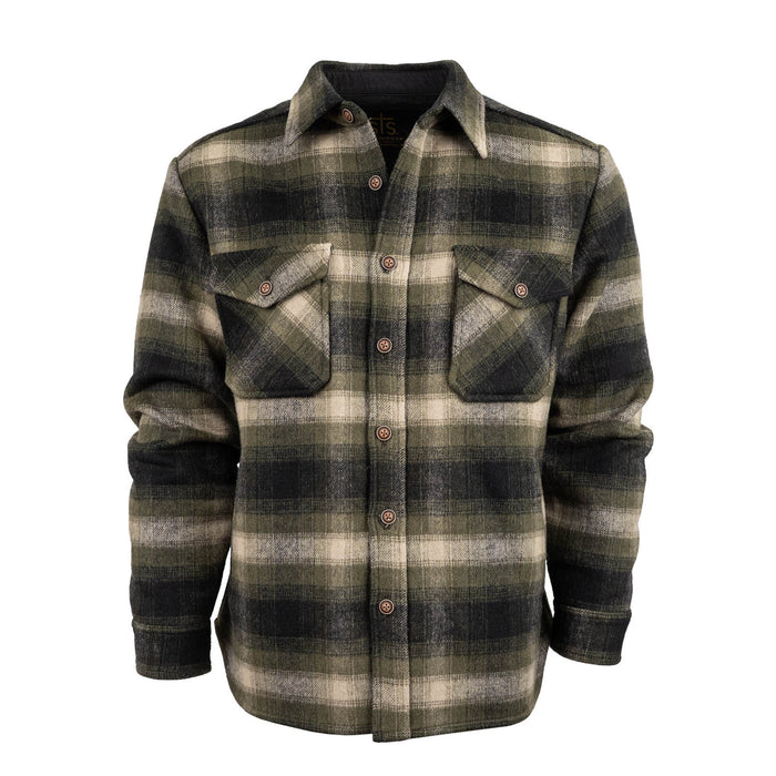 STS Ranchwear Mens Haskell Shirt Forest Plaid Wool Blend Wool Jacket