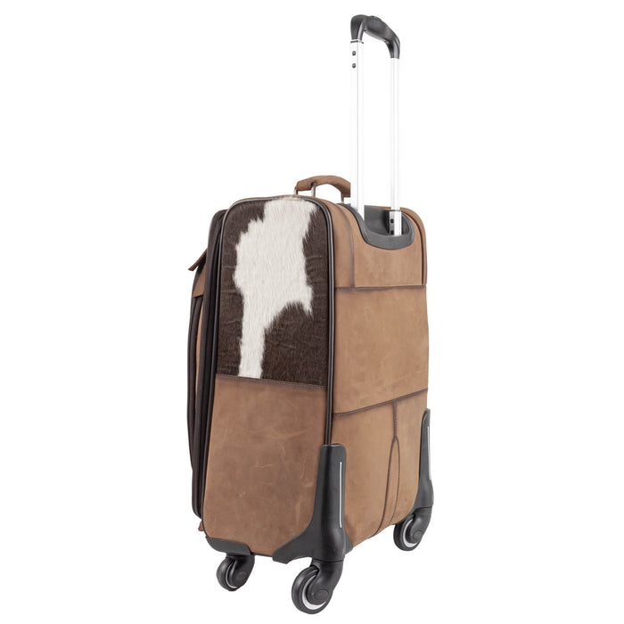 STS Ranchwear Unisex Cowhide Rolling Bag Brown 100% Polyester Carry-On Bag