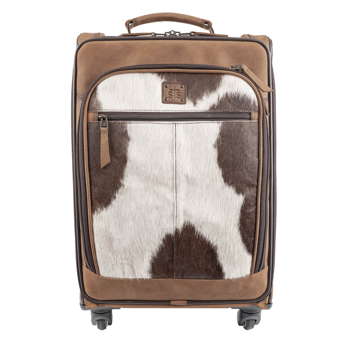 STS Ranchwear Unisex Cowhide Rolling Bag Brown 100% Polyester Carry-On Bag