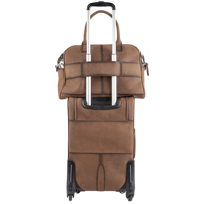 STS Ranchwear Unisex Cowhide Rolling Bag Brown 100% Polyester Carry-On Bag