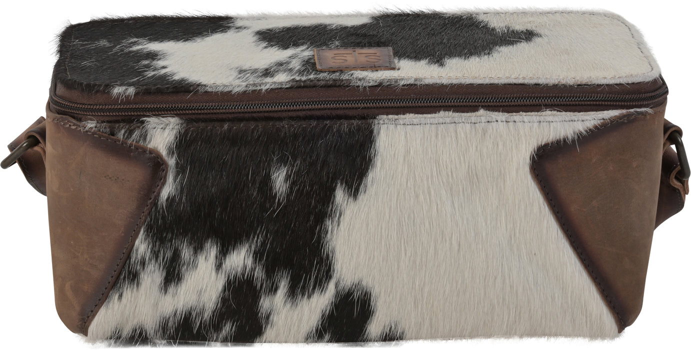 STS Ranchwear Womens Cowhide Maddi CarryAll Distressed Brown Leather Makeup Case