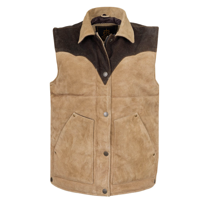STS Ranchwear Womens Oliver Camel/Chocolate Suede Leather Vest