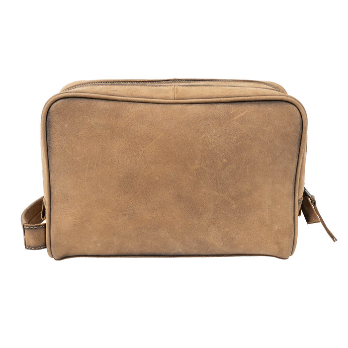 STS Ranchwear Mens Foreman Double Zip Veg-Tan Leather Shave Kit