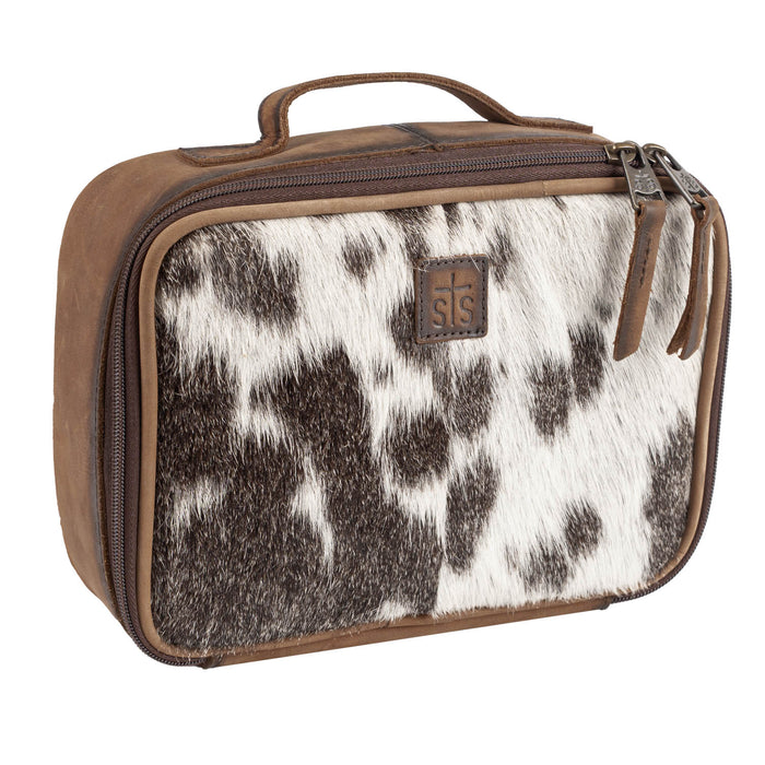 STS Ranchwear Womens Cowhide Yukon Organizer Brown Leather Makeup Case