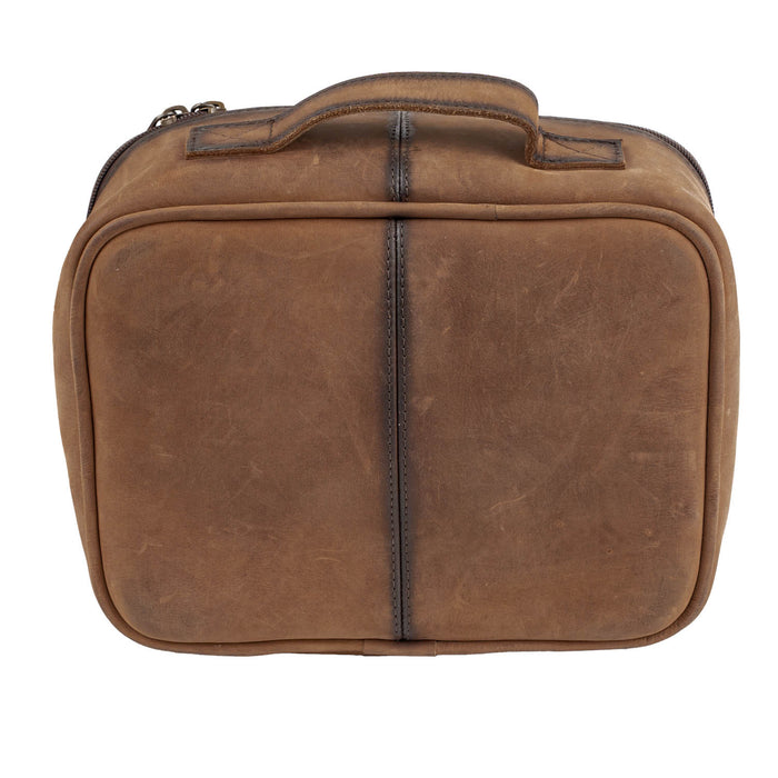STS Ranchwear Womens Cowhide Yukon Organizer Brown Leather Makeup Case