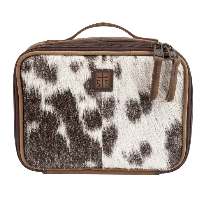 STS Ranchwear Womens Cowhide Yukon Organizer Brown Leather Makeup Case