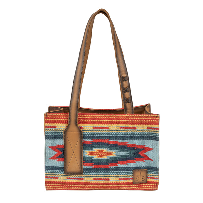 STS Ranchwear Womens Chaynee Valley Serape Ruby Multi-Color Leather Handbag Bag
