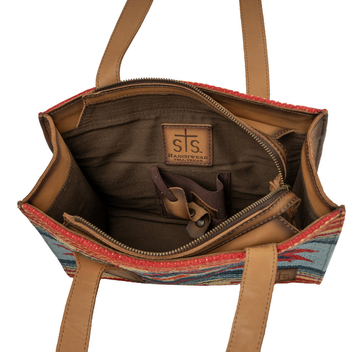 STS Ranchwear Womens Chaynee Valley Serape Ruby Multi-Color Leather Handbag Bag