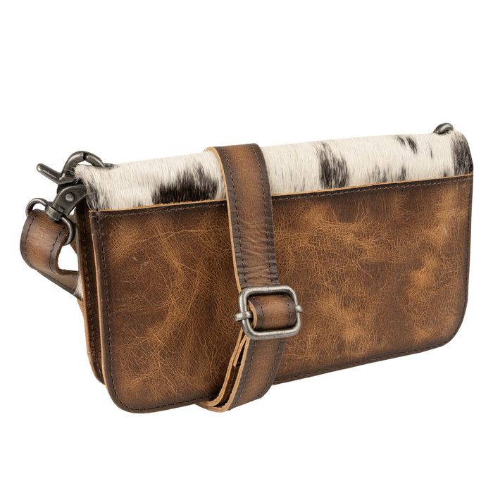 STS Ranchwear Womens Vaquero Evie Organizer Cowhide/Tan Leather Crossbody Bag