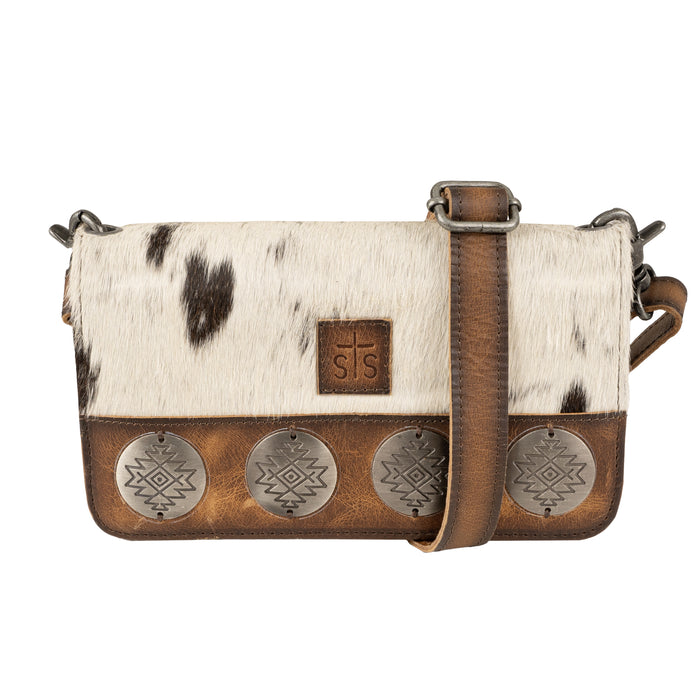 STS Ranchwear Womens Vaquero Evie Organizer Cowhide/Tan Leather Crossbody Bag