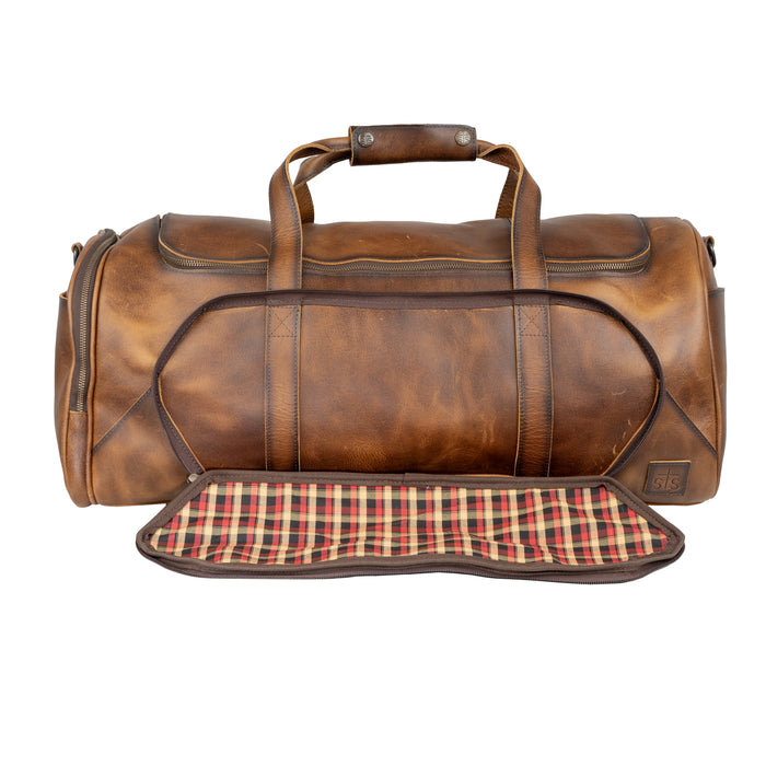 STS Ranchwear Unisex Tucson Duffle Rich Tan Leather Duffel Bag