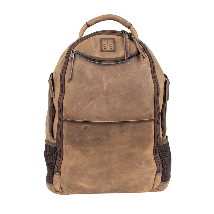 STS Ranchwear Mens Foreman Theo Veg-Tan Leather Backpack