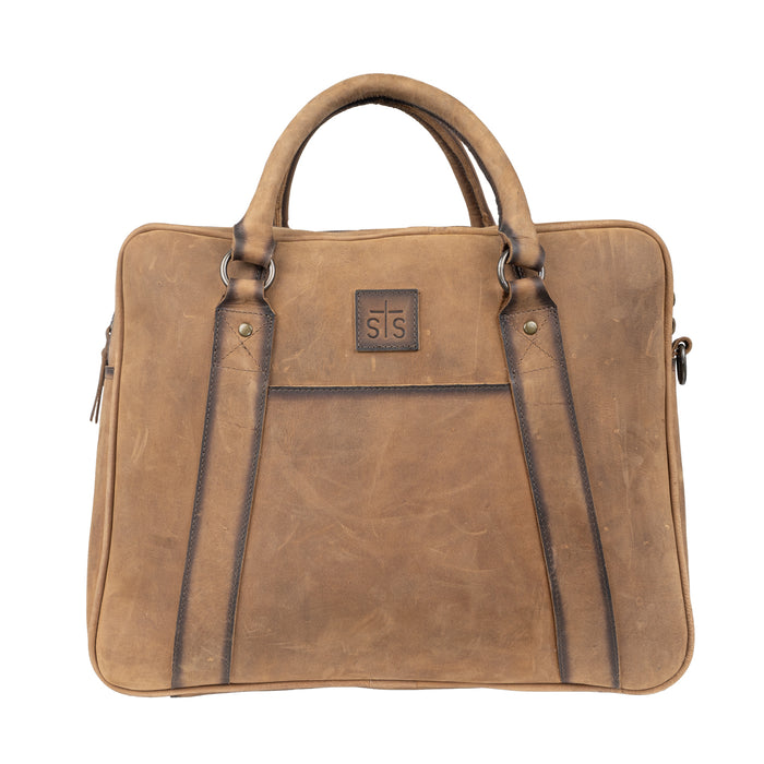 STS Ranchwear Mens Foreman Veg-Tan Leather Briefcase Bag