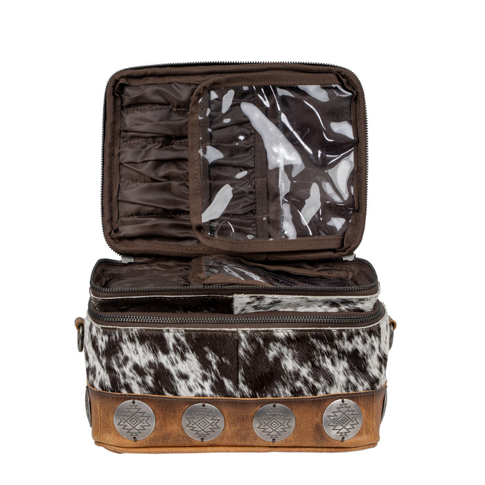 STS Ranchwear Womens Vaquero Glamour Bag Cowhide/Tan Leather Makeup Case