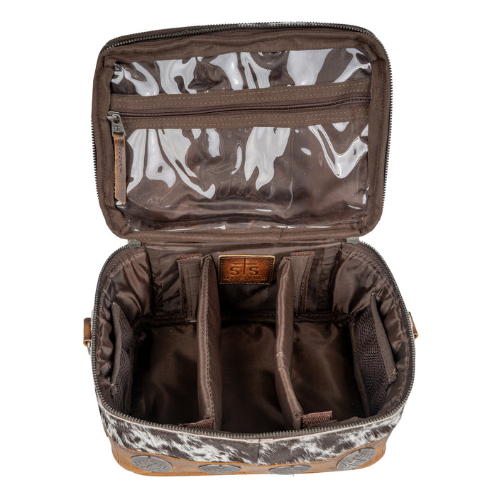 STS Ranchwear Womens Vaquero Glamour Bag Cowhide/Tan Leather Makeup Case