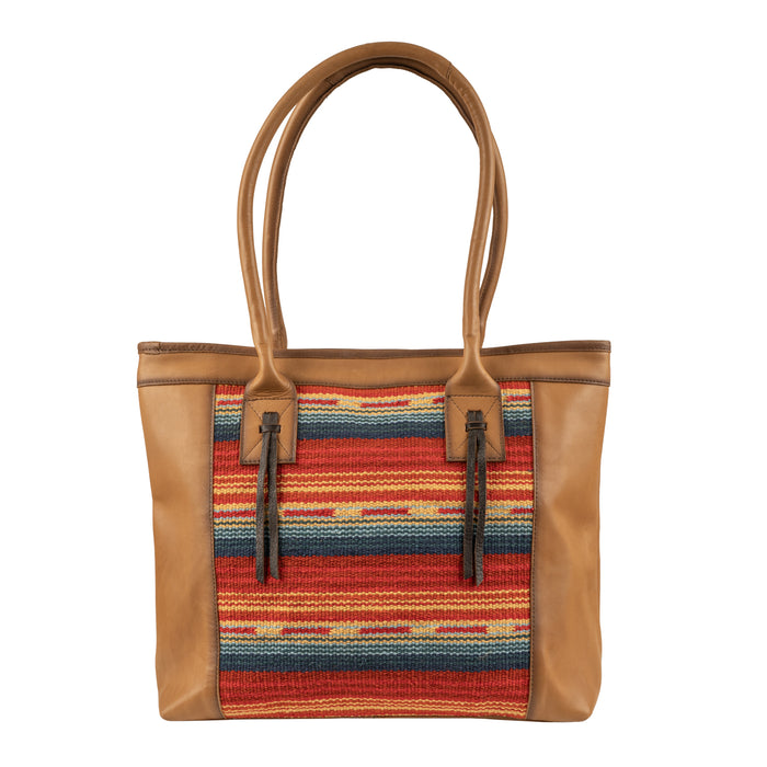 STS Ranchwear Womens Chaynee Valley Serape Large Multi-Color Leather Tote Bag