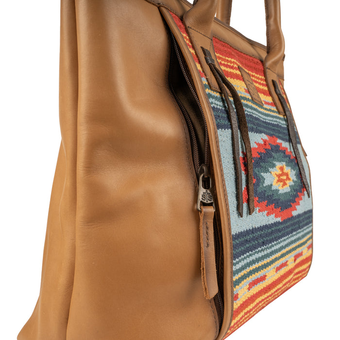 STS Ranchwear Womens Chaynee Valley Serape Large Multi-Color Leather Tote Bag