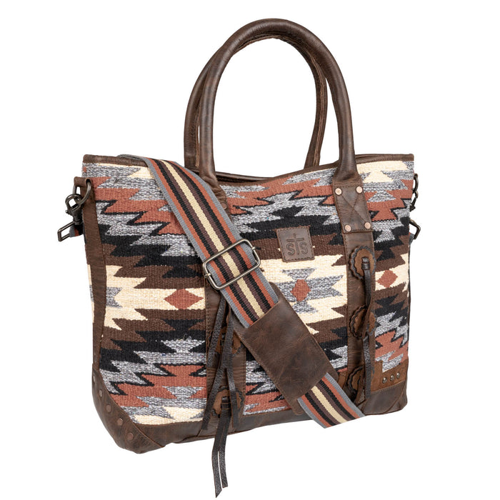 STS Ranchwear Womens Guadalupe Serape All-In Multi-Color Leather Tote Bag
