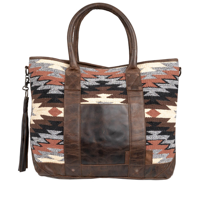STS Ranchwear Womens Guadalupe Serape All-In Multi-Color Leather Tote Bag