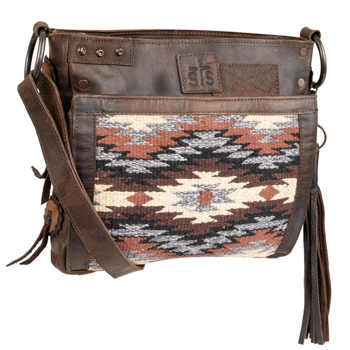 STS Ranchwear Womens Guadalupe Serape Olivia Multi-Color Leather Crossbody Bag