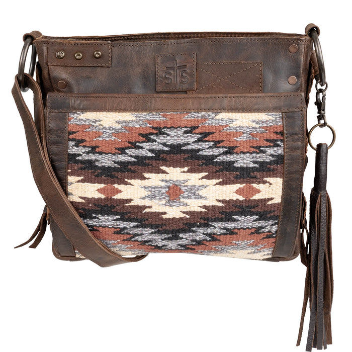 STS Ranchwear Womens Guadalupe Serape Olivia Multi-Color Leather Crossbody Bag