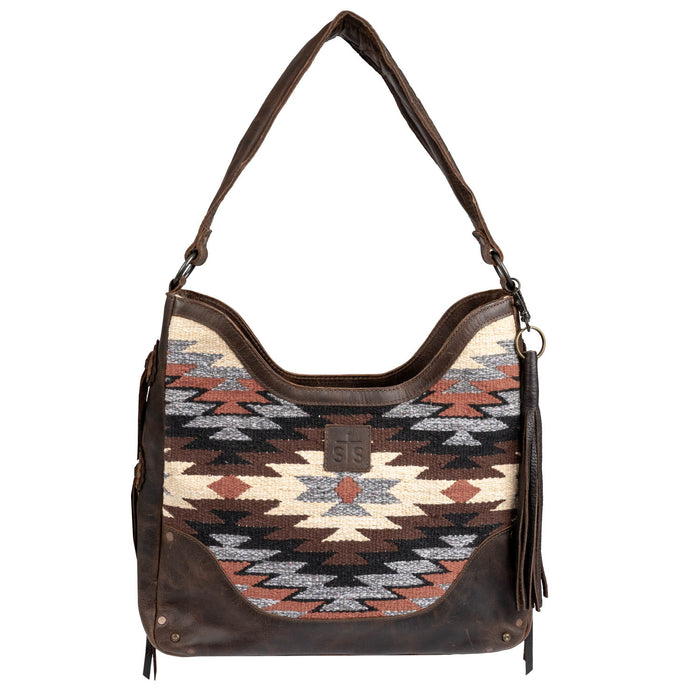STS Ranchwear Womens Guadalupe Serape Hobo Multi-Color Leather Handbag Bag