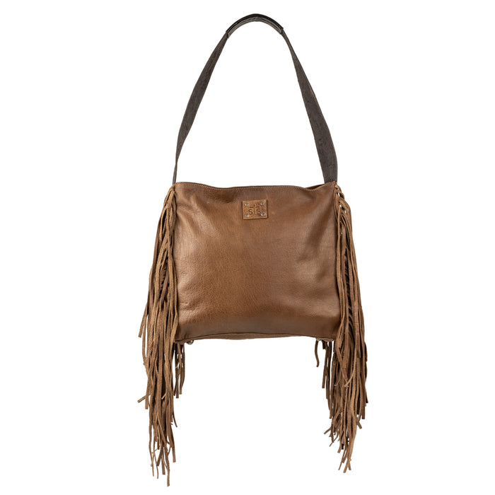 STS Ranchwear Womens Boho Cowgirl Faye Fringe Brown/Tan Leather Handbag Bag