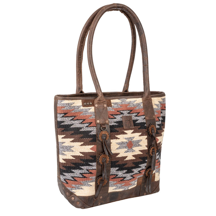 STS Ranchwear Womens Guadalupe Serape Palomino Multi-Color Leather Tote Bag