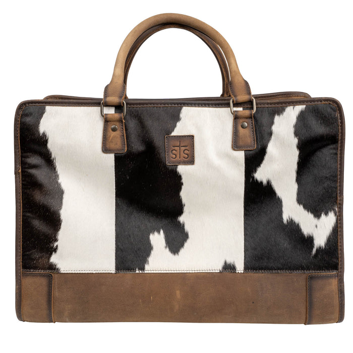 STS Ranchwear Unisex Cowhide Pet Carrier Brown Leather/Canvas Carry-On Bag