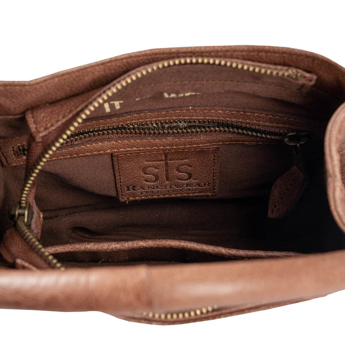 STS Ranchwear Womens Indie Cowhide Sugar Brown Leather Satchel Bag