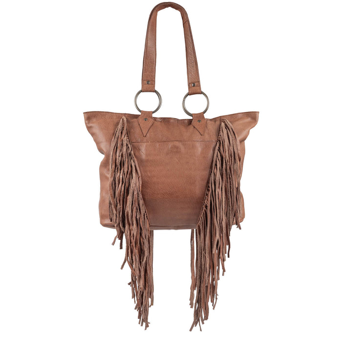 STS Ranchwear Womens Indie Cowhide Brown Leather Tote Bag