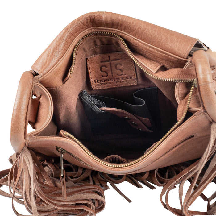 STS Ranchwear Womens Indie Cowhide Brown Leather Saddle Bag