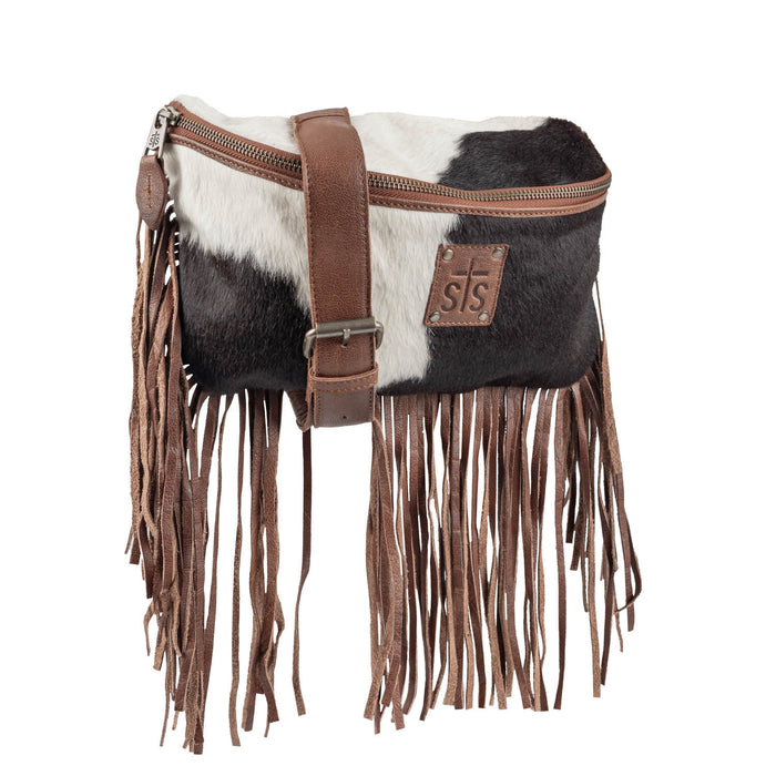 STS Ranchwear Womens Indie Cowhide Hildy Fringe Brown Leather Sling Bag
